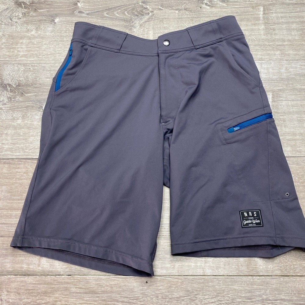 NRS Shorts Guide Wear Mens 30 Gray Nylon Spandex Stretch Water Hiking Fishing